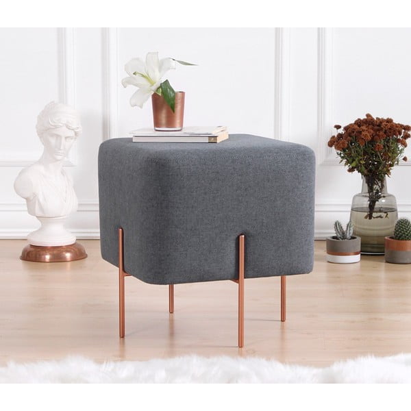 Tmavě šedý taburet Copper – Artie-image-3