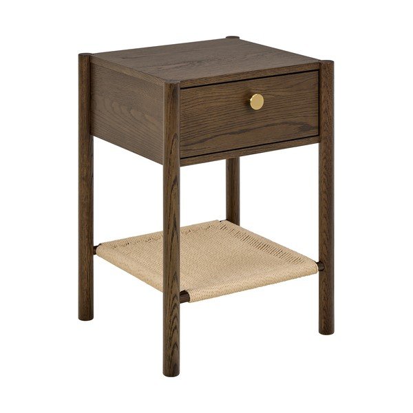 Noční stolek v dekoru dubu v tmavě přírodní barvě Monfort – Actona-image-1