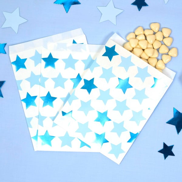 Sada 25 papírových pytlíků na sladkosti Neviti Little Star Blue