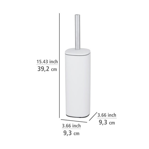Bílý toaletní kartáč z nerezové oceli Wenko Alassio-image-1