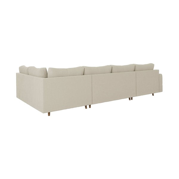 Krémová manšestrová rohová pohovka (levý roh/do "U") Ariella – Ropez-image-2