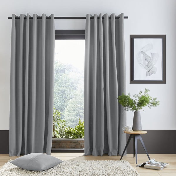 Šedé závěsy v sadě 2 ks 229x168 cm Pinsonic - Catherine Lansfield-image-1
