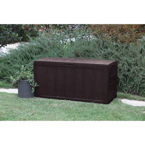 Tmavě hnědý plastový zahradní úložný box Sherwood – Keter-image-3