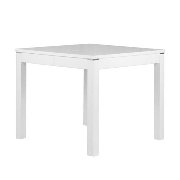 Lesklý bílý rozkládací jídelní stůl Durbas Style Eric, délka až 180 cm