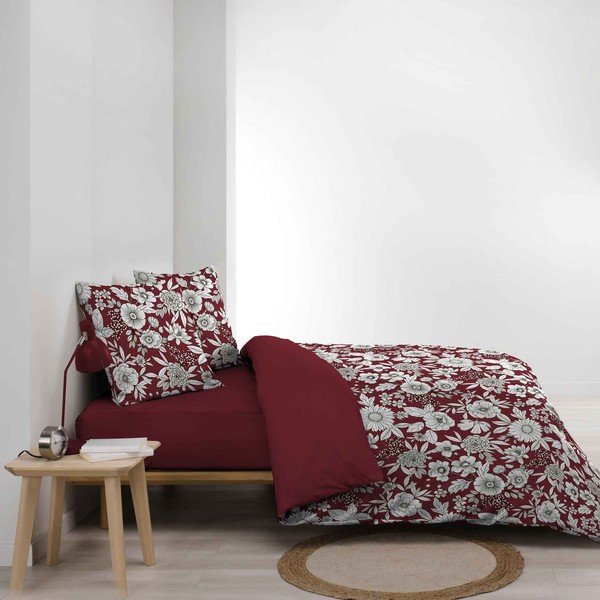Červeno-bílé prodloužené bavlněné povlečení na dvoulůžko 240x220 cm Milady – douceur d'intérieur-image-1
