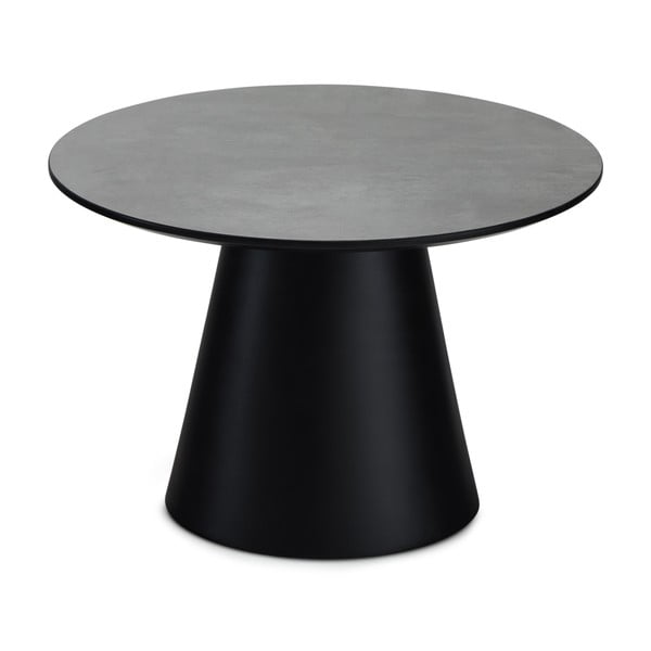 Konferenční stolek v tmavě šedé a černé barvě s deskou v dekoru mramoru ø 60 cm Tango – Furnhouse