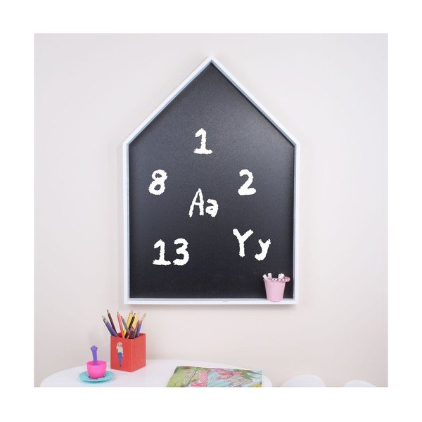 Bílá nástěnná police s tabulí North Carolina Scandinavian Home Decors Maison L-image-1