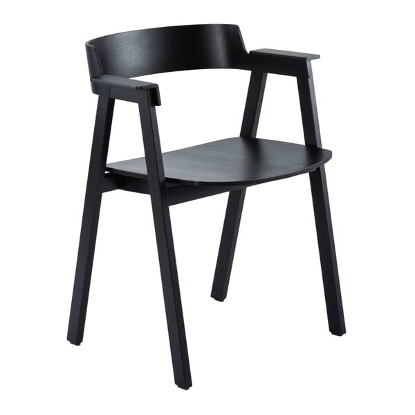 Černá jídelní židle s područkami z dubového dřeva Flip – Gazzda