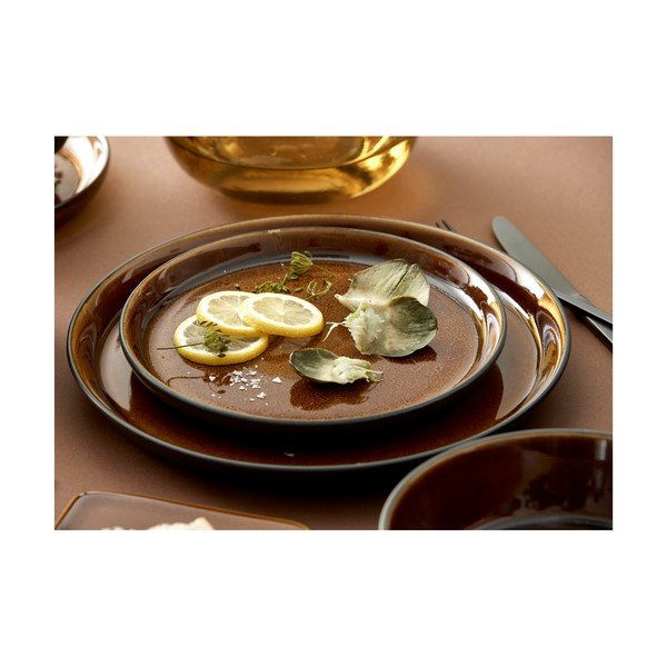 Černý/jantarový dezertní  talíř z kameniny ø 21 cm Gastro Black/Amber – Bitz-image-1