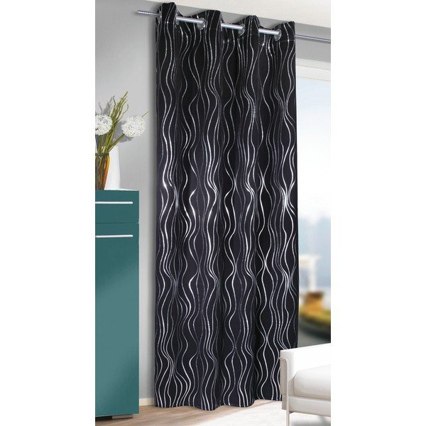 Černý závěs 135x245 cm Waves – Sehlbach-image-1