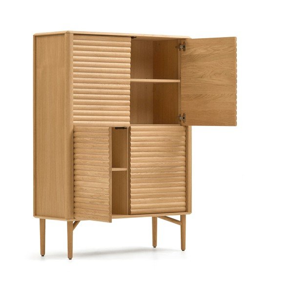 Skříňka v dekoru dubu v přírodní barvě 104,5x144x40 cm Lenon – Kave Home-image-4