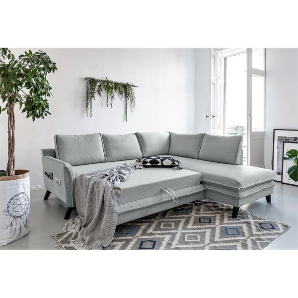 Světle šedá rozkládací rohová pohovka Miuform Charming Charlie L, pravý roh-image-4