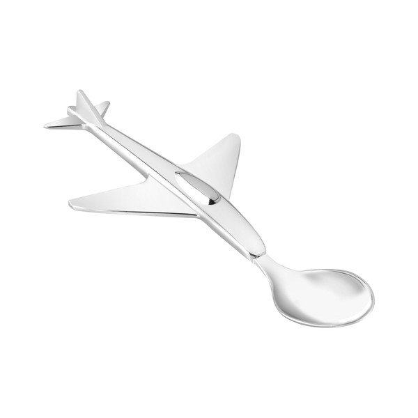Nerezová dětská lžička ve stříbrné barvě Plane – Zilverstad