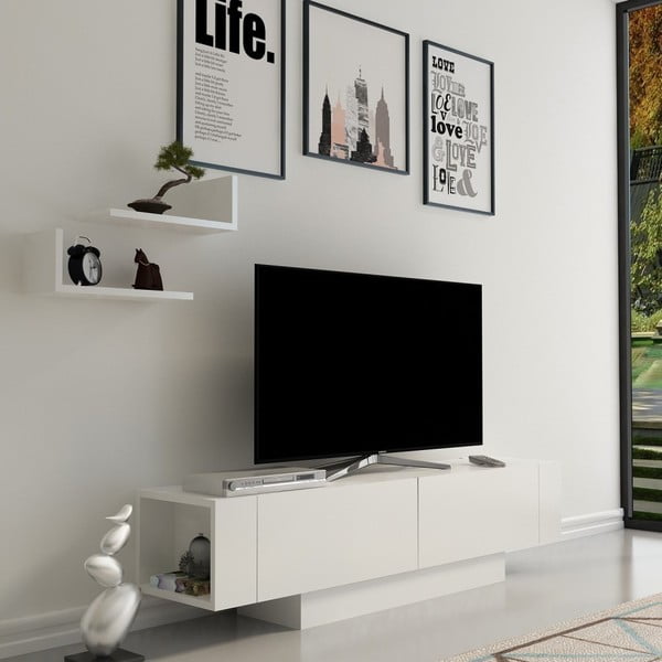 Bílá TV sestava 150x42 cm Matera – Zena Home-image-2