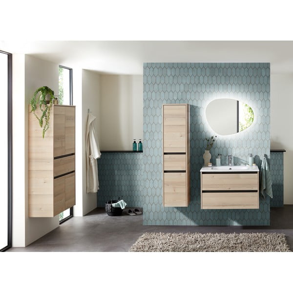 Koupelnová skříňka v dekoru borovice v přírodní barvě 146x35 cm Quickset 393 – Pelipal-image-1