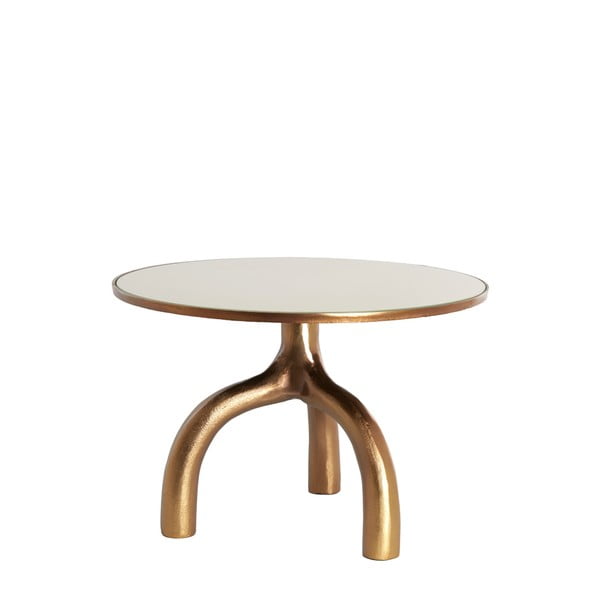 Skleněný kulatý konferenční stolek v bronzové a béžové barvě ø 65 cm Mello – Light & Living