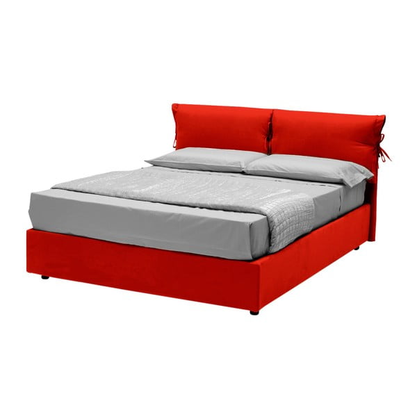 Červená dvoulůžková postel s úložným prostorem 13Casa Iris, 160 x 190 cm