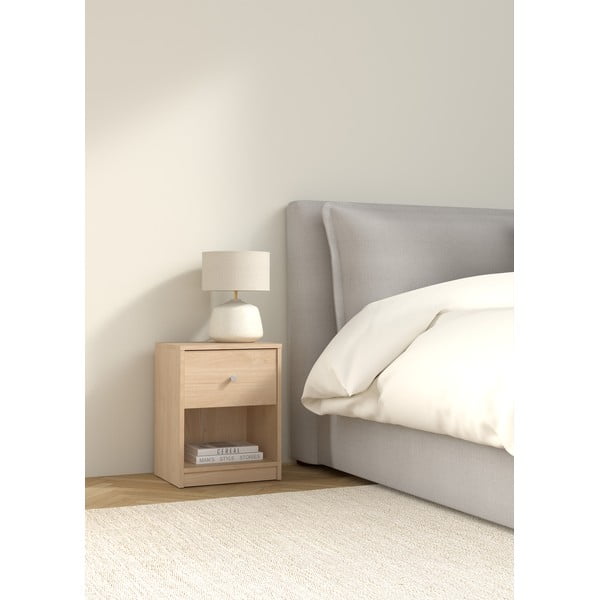 Noční stolek v dekoru dubu s poličkami May - Tvilum-image-1