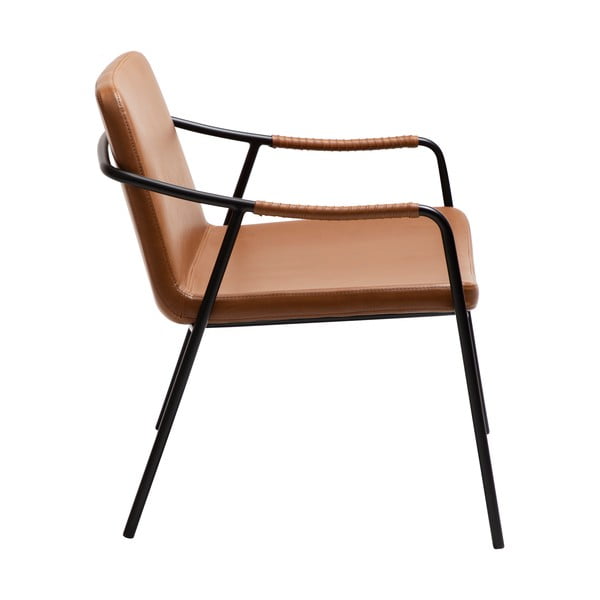 Hnědé křeslo z imitace kůže Boto – DAN-FORM Denmark-image-3