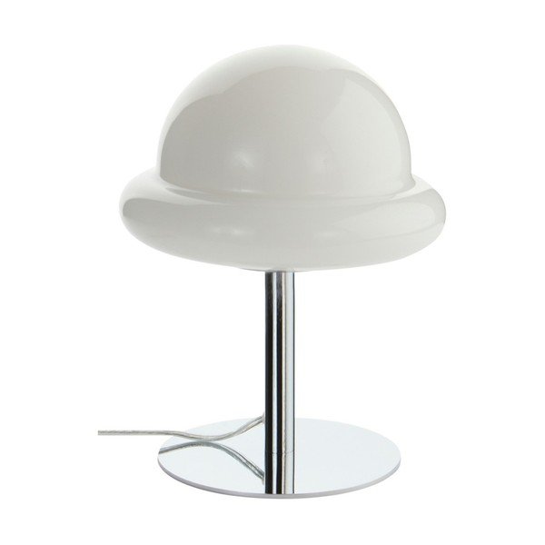 Bílá/v leskle stříbrné barvě stolní lampa z opálového skla (výška 26 cm) Bubba – Jotex