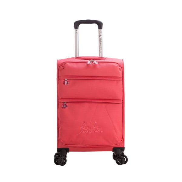 Růžové zavazadlo na 4 kolečkách Lulucastagnette Luciana, 71 l