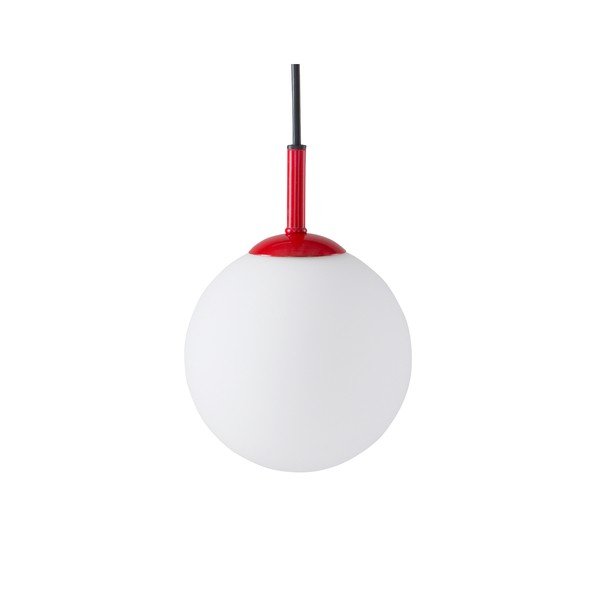 Červené/bílé skleněné závěsné svítidlo ø 13 cm Ekman – Jotex-image-4