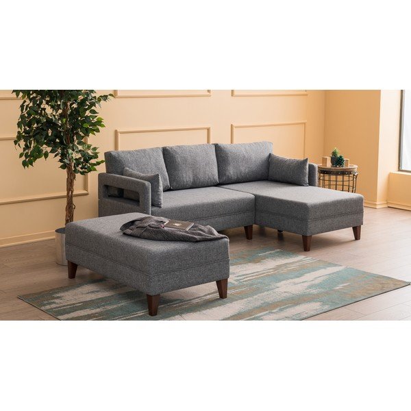 Šedá rozkládací rohová pohovka Balcab Home Emma, pravý roh-image-1