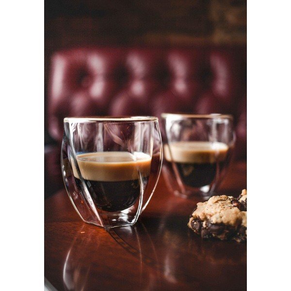 Dvoustěnné hrnky na cappuccino v sadě 2 ks 250 ml Cristallo – Vialli Design-image-1