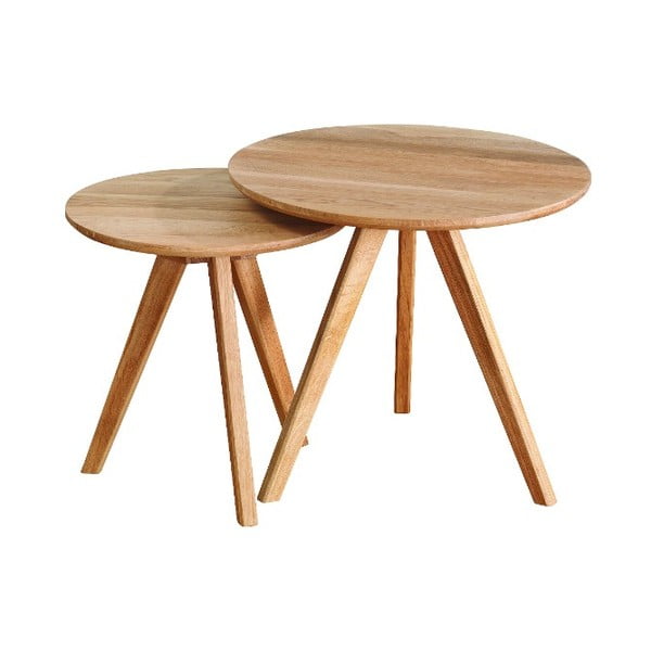 Kulatý odkládací stolek z dubového dřeva ø 50 cm Yumi - Rowico