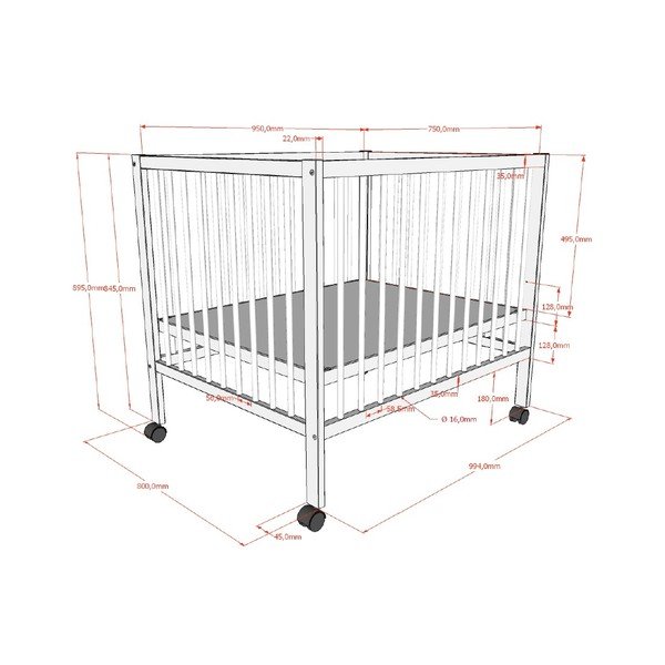 Hnědá dětská ohrádka z bukového dřeva 95x75 cm Dino – Vipack-image-3