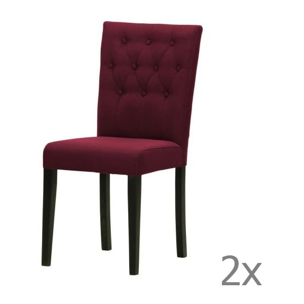 Sada 2 židlí Monako Etna Dark Violet, černé nohy