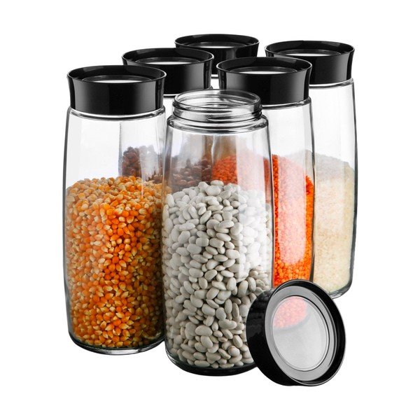 Skleněné dózy na potraviny v sadě 6 ks – Hermia