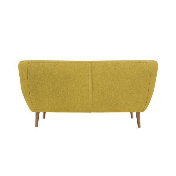 Žlutá dvoumístná pohovka se světlými nohami Mazzini Sofas Sicile-image-1