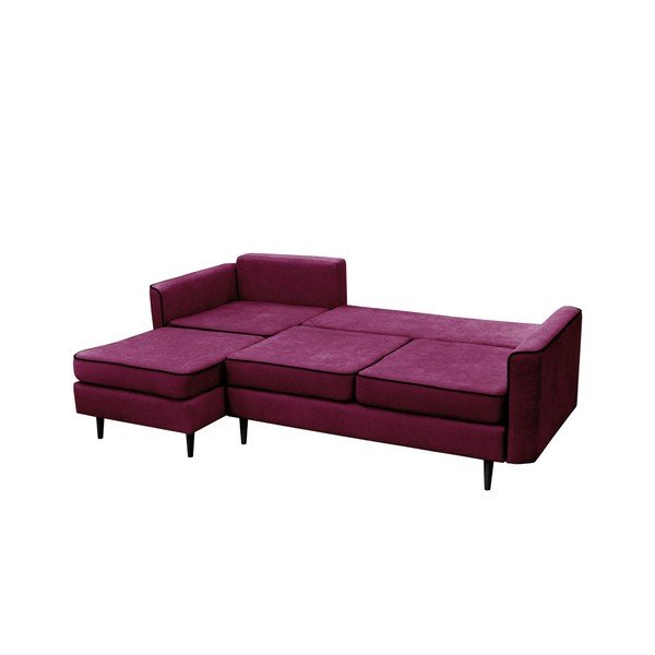 Fialová rozkládací pohovka s černými nohami Mazzini Sofas Dragonfly, levý roh-image-4