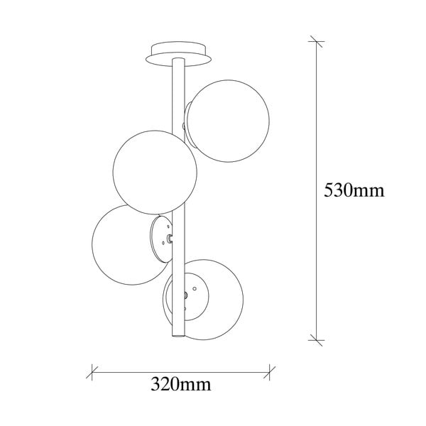 Bílé/v mosazné barvě stropní svítidlo se skleněným stínidlem ø 15 cm Faze – Opviq lights-image-4