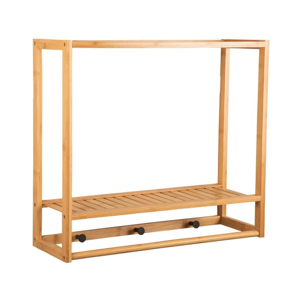 Bambusový nástěnný věšák v přírodní barvě s poličkou Sheer – Leitmotiv-image-2