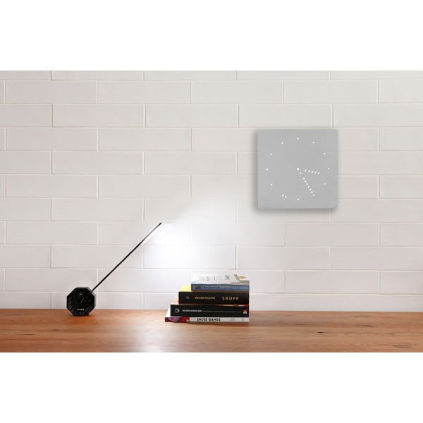 Šedý budík s bílým LED displejem Gingko Analogue Click Clock-image-1