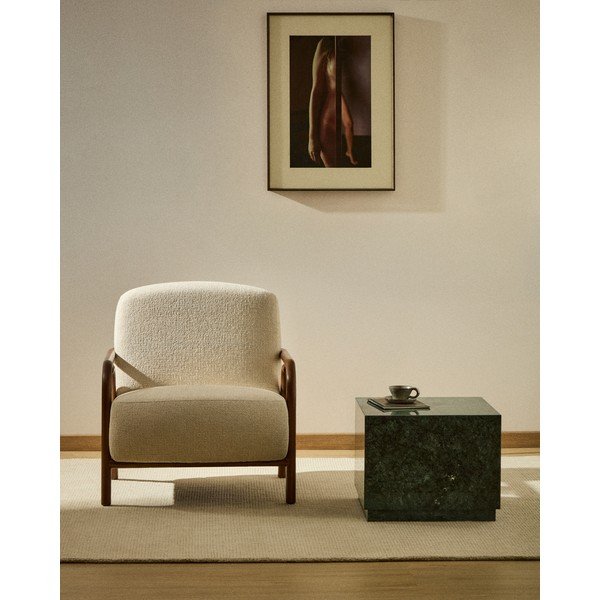 Béžové žinylkové křeslo Sylo – Kave Home-image-1