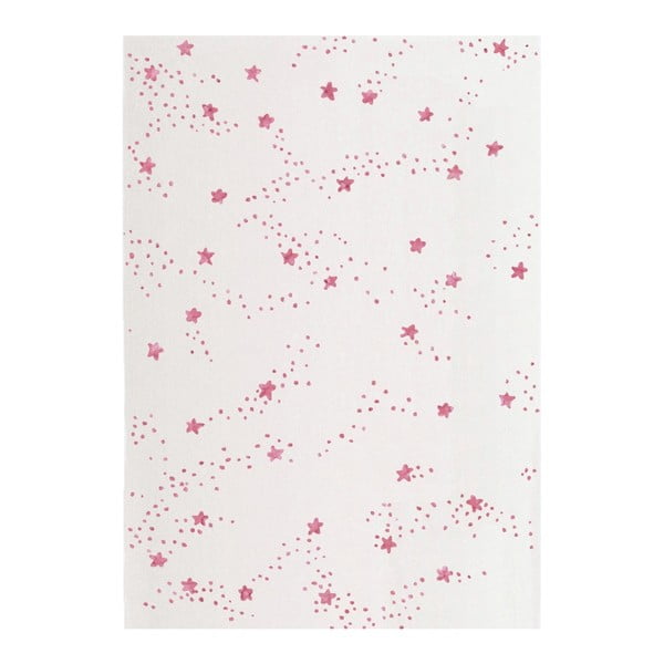 Krémový koberec s růžovými detaily Art For Kids Constellation, 160 x 230 cm