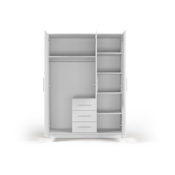 Bílá šatní skříň se zrcadlem 147x200 cm Derry - Cosmopolitan Design-image-3