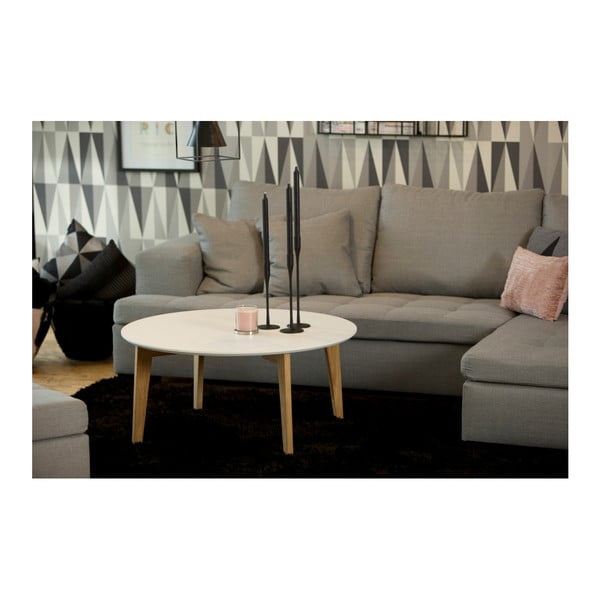 Bílý kulatý konferenční stolek ø 90 cm Abin - Actona-image-2