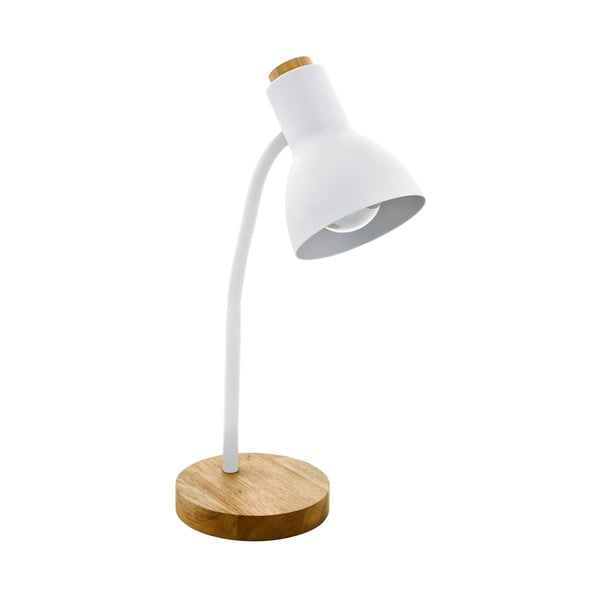 Stolní lampa v bílé a přírodní barvě s kovovým stínidlem (výška 49 cm) VERADAL – EGLO