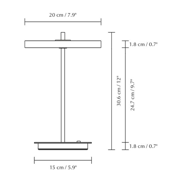 Černobílá kovová LED stolní lampa s kovovým stínidlem (výška 31 cm) Asteria Move – UMAGE-image-4