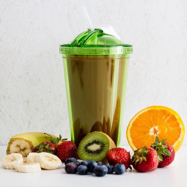 Zelený hrnek s brčkem na smoothie Sagaform-image-1