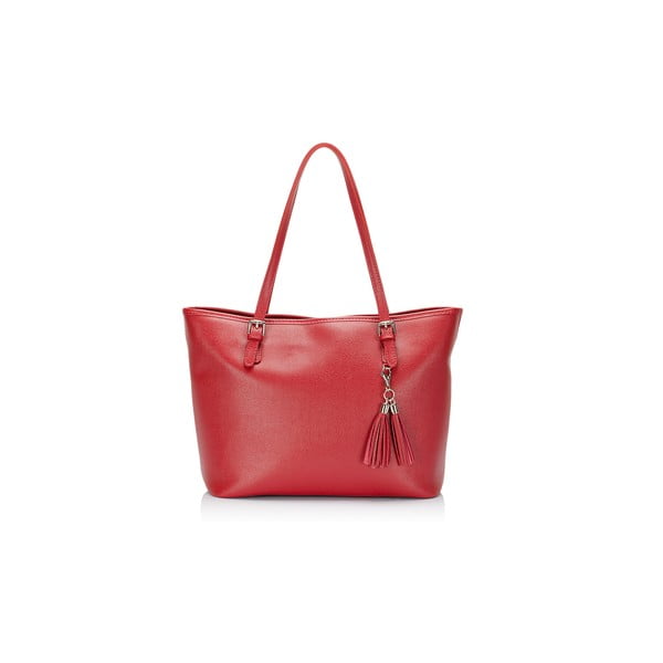Červená kožená kabelka Lisa Minardi Gosha