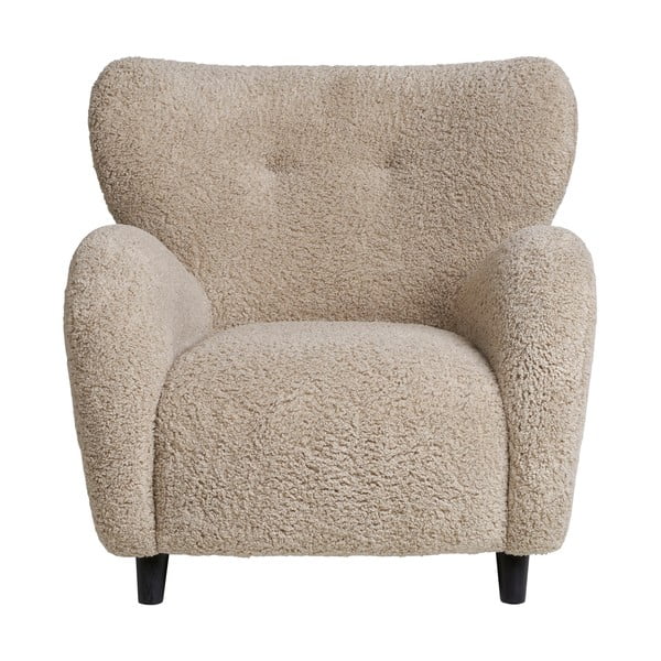 Béžové křeslo z textilie bouclé Carlino – House Nordic