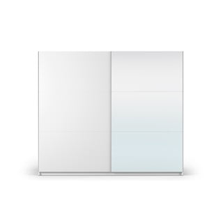 Bílá šatní skříň se zrcadlem a s posuvnými dveřmi 250x215 cm Lisburn - Cosmopolitan Design