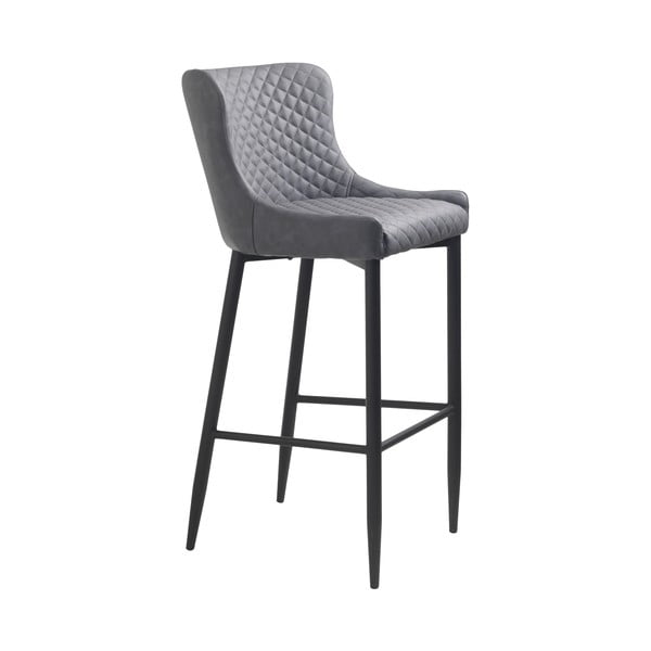 Šedá barová židle z imitace kůže (výška sedáku 77 cm) Ottowa – Unique Furniture