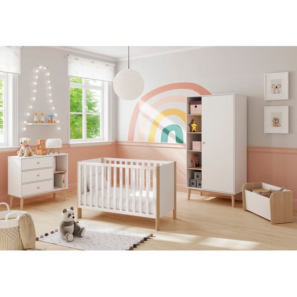 Bílá/přírodní postýlka 60x120 cm Esteban – Marckeric-image-1