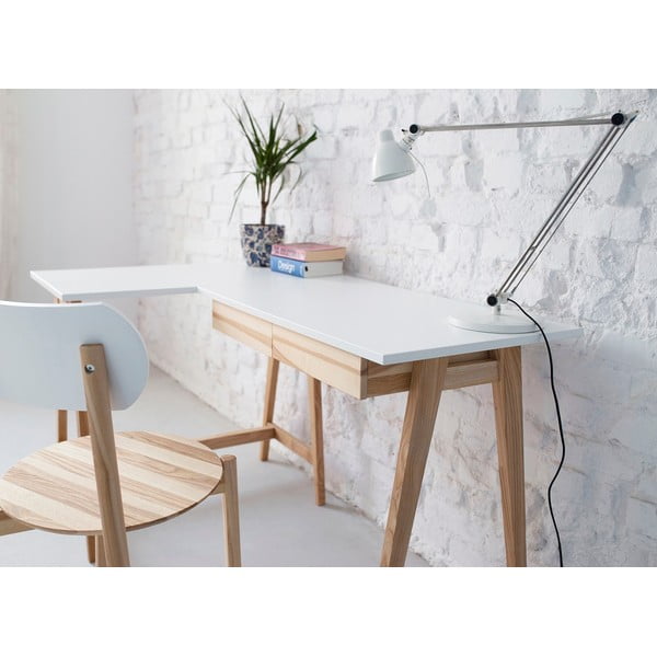 Pracovní stůl s bílou deskou 85x135 cm Luka – Ragaba-image-2